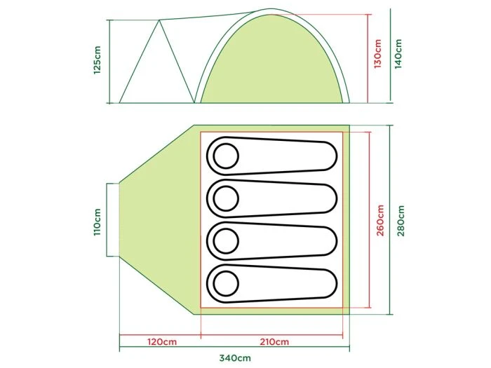 Coleman Darwin 4 Plus Grey Tente Dôme 2 Coleman Darwin 4 Plus Grey Tente Dôme – Image 2