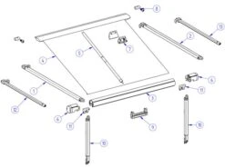 Thule Omnistor 1200 Bras De Tension Droit 350-550