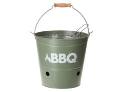 BBQ Ø 27,5 Cm Seau Barbecue Au Charbon De Bois-Vert Mat