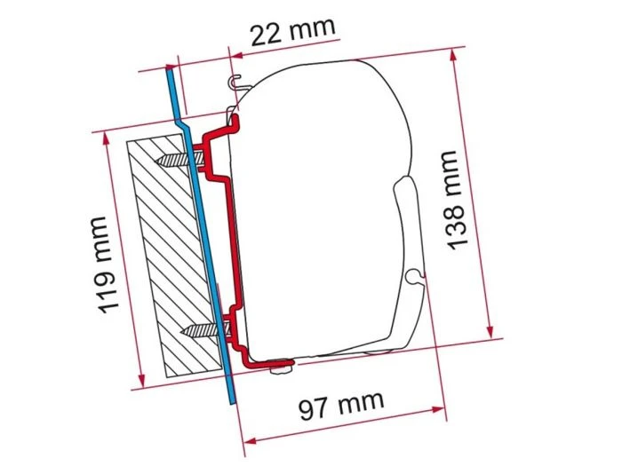Fiamma F45 Adaptateur Transit High Roof 1 Fiamma F45 Adaptateur Transit High Roof