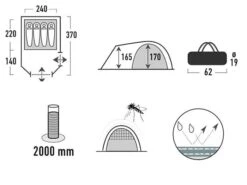 High Peak Tessin 4 Tente Igloo -Équipement De Camping high peak tessin 4 blauw 4 ecommerce