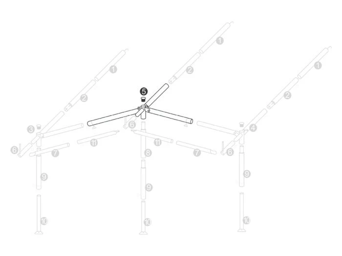 Pièce D’angle Armature Auvent 25 Mm Croix Centrale 3 Pièce D’angle Armature Auvent 25 Mm Croix Centrale – Image 3