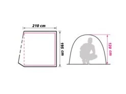 Obelink Dome 3 Tente Dôme -Équipement De Camping obelink dome 3 floor plan 2 ecommerce