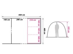 Obelink Florence XL TC Easy Air Tente Tunnel Gonflable -Équipement De Camping obelink florence xl easy air floor plan ecommerce 1