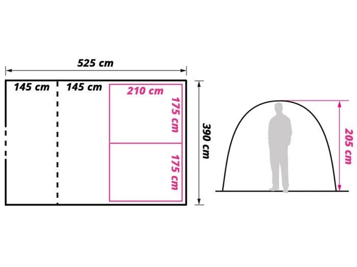 Obelink Lugano 6 Plus Tente Tunnel 8 Obelink Lugano 6 Plus Tente Tunnel – Image 8