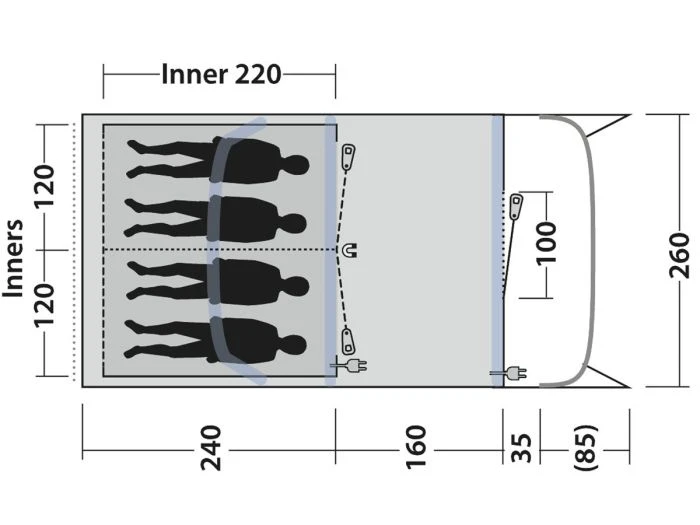 Outwell Monterey 4 Air Tente Tunnel Gonflable 7 Outwell Monterey 4 Air Tente Tunnel Gonflable – Image 7