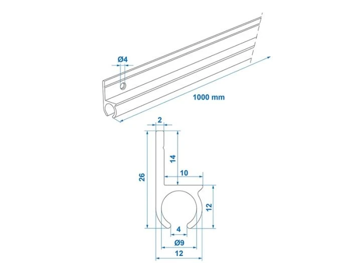 ProPlus Rail De Tente En Aluminium à 180° De 100 Cm 6 ProPlus Rail De Tente En Aluminium à 180° De 100 Cm – Image 6