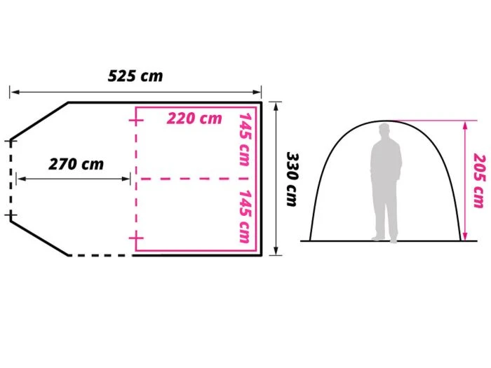 Obelink Summer 4 XL Easy Air CoolDark Tente Tunnel Gonflable 12 Obelink Summer 4 XL Easy Air CoolDark Tente Tunnel Gonflable – Image 12