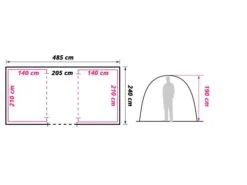 Obelink Twinspace Vis-à-Vis Tente Tunnel -Équipement De Camping twinspace floor plan ecommerce